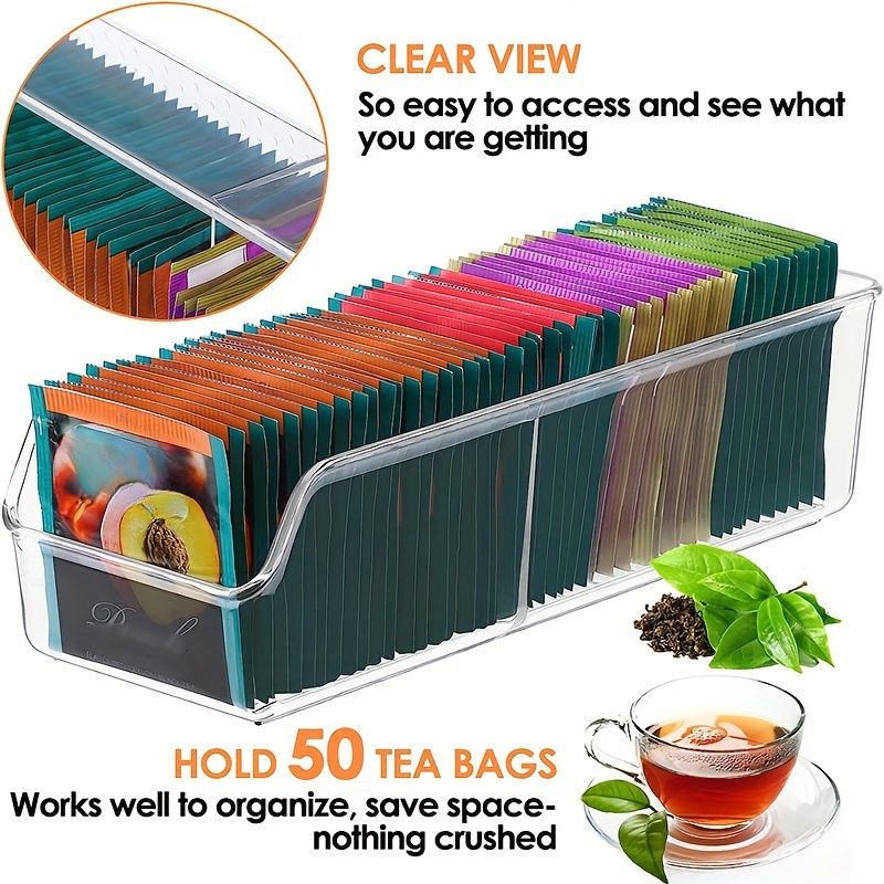 Coffee Tea Spices - Boîte de rangement transparente pour sachets