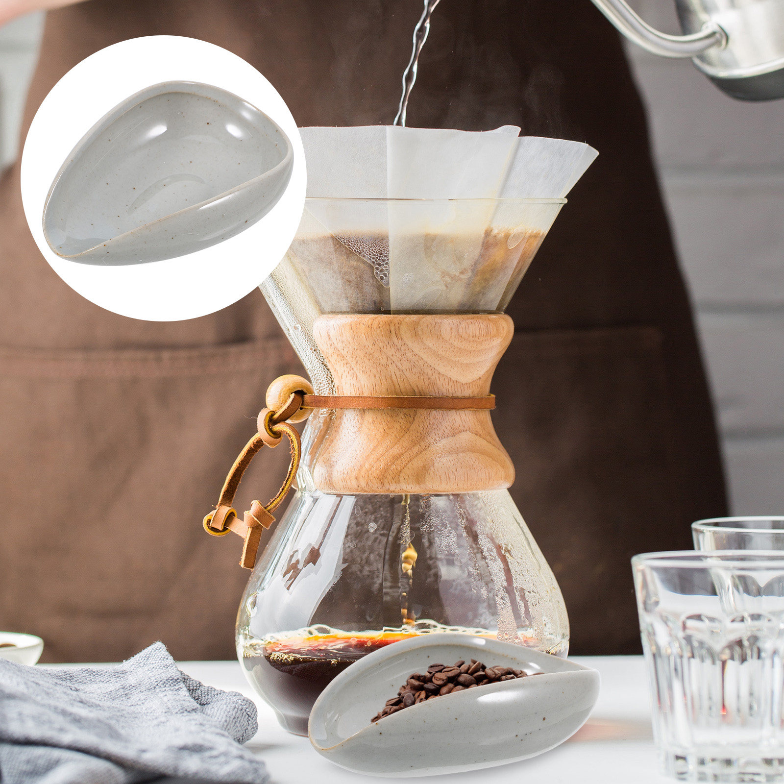 Coffee Tea And Bean Leaf - Plateau en céramique multifonction pour grains