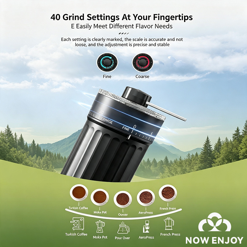 Moulin à café manuel NOW ENJOY - Burr Hand Grinder avis et prix