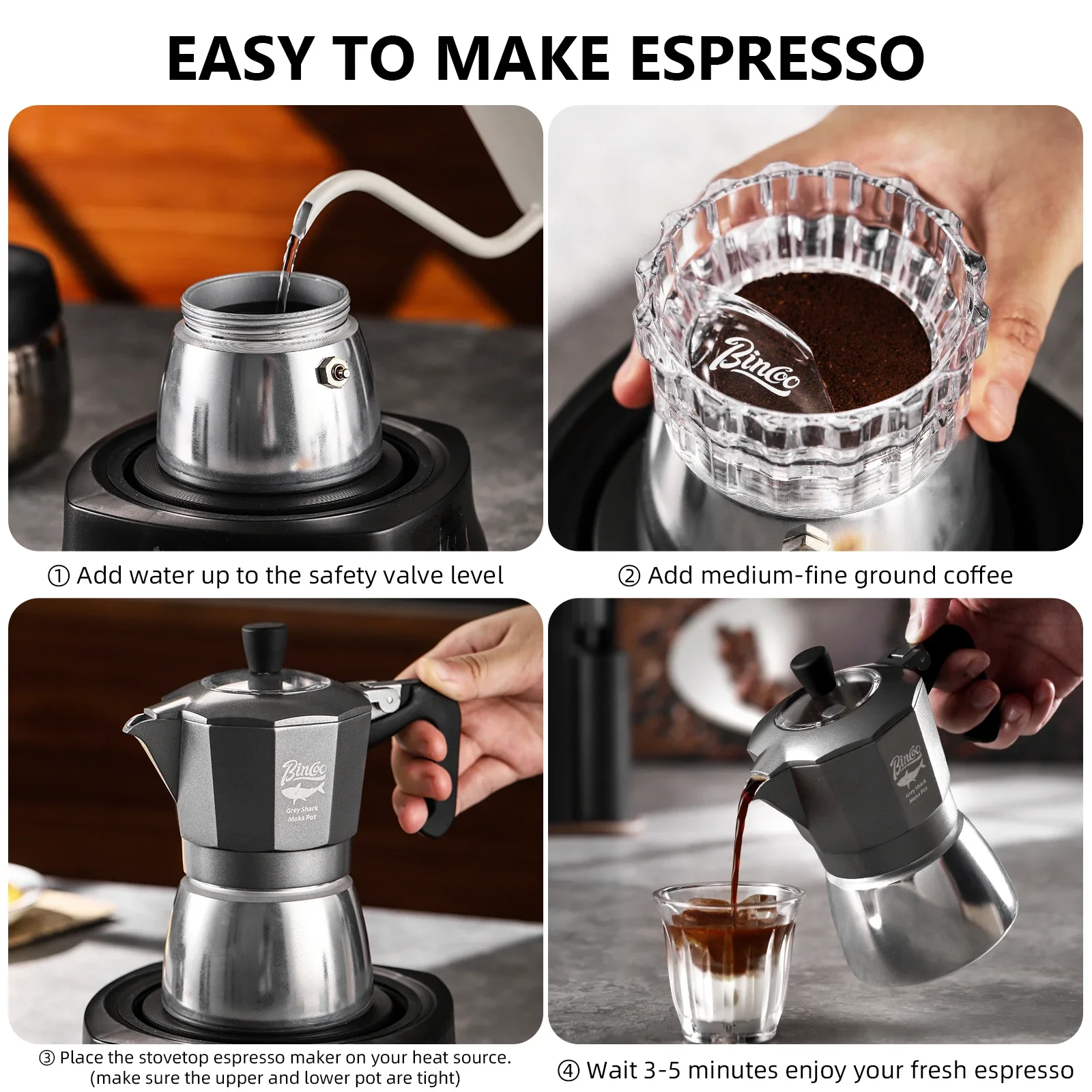 Cafetière Moka Bincoo à double - Coffee Tea Chocolate avis et prix