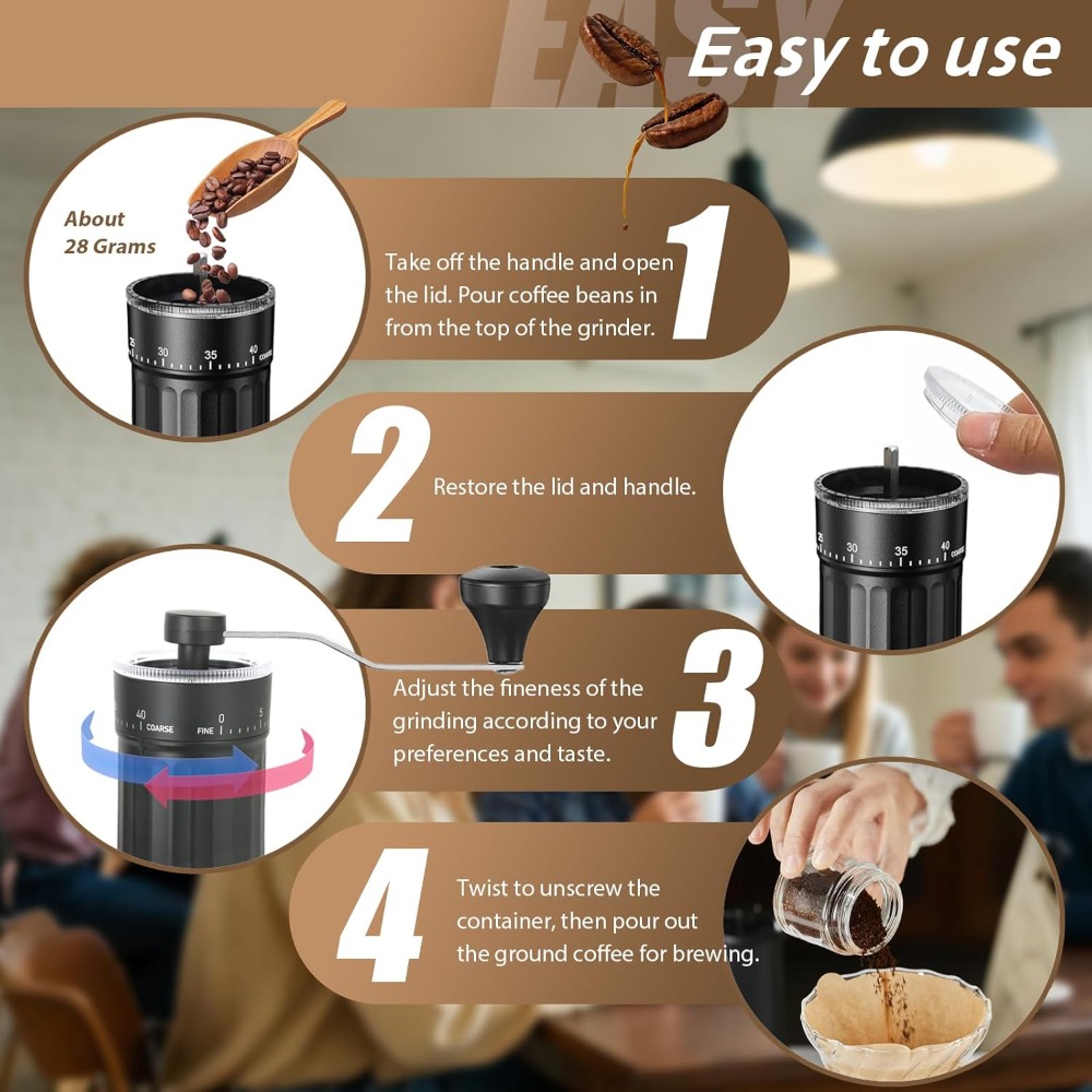 Moulin à café manuel avec 40 r - Burr Hand Grinder avis et prix